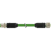 M12A Fem Droit 6p/M12A Mâle Droit 6p; PUR Blindé Vert Cpc 5m