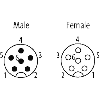 M12A Fem Droit 6p/M12A Mâle Droit 6p; PUR Blindé Vert Cpc 5m