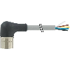 M23 Fem Coudé 19p; Câble PUR (UL/CSA) 16x0.5+3x1.0 Gris 25m