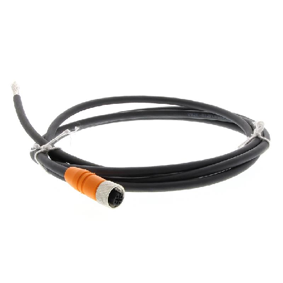 M12A Fem Droit 4p; Câble Blindé PUR 4 fils Noir 5m-Lire la description
