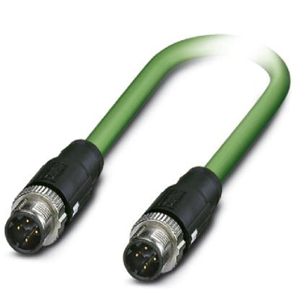 M12D Mâle Droit 4p/M12D Mâle Droit 4p; PVC Blindé Vert 1m Profinet-Lire la description