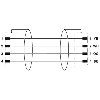 M12D Mâle Droit 4p/M12D Mâle Droit 4p; PVC Blindé Vert 1m Profinet