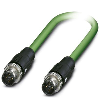 M12D Mâle Droit 4p/M12D Mâle Droit 4p; PVC Blindé Vert 1m Profinet