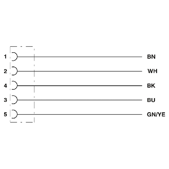 M12A Fem Droit 5p; Câble PUR Gris/Noir 10m-Lire la description