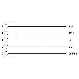M12A Fem Droit 5p; Câble PUR Gris/Noir 10m-Lire la description