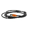 M12A Fem Droit 8p; Câble Blindé PUR 8 fils Noir 25m