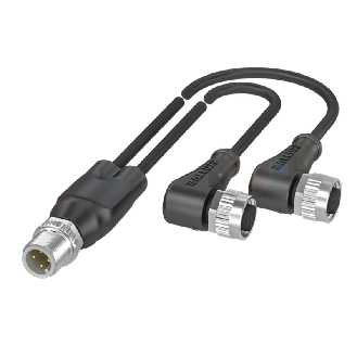 Y-M12A Mâle Droit 4p/2x M12A Fem Droit 5p; PUR Noir Cpc 2.8m-Lire la description