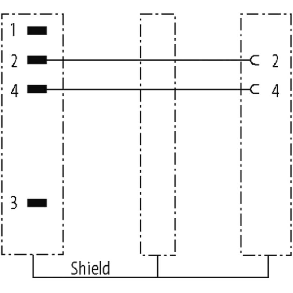 M12B Fem 0° 2p/M12B Mâle 0° 2p; PUR Blindé 1x2 Violet Profibus 0.6m-Lire la description