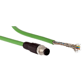 M12D Mâle Droit 4p; Câble Blindé CAT5e 10m Profinet-Lire la description