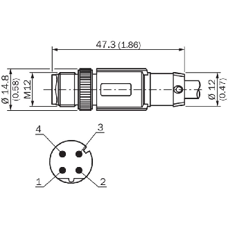 M12D Mâle Droit 4p; Câble Blindé CAT5e 10m Profinet-Lire la description