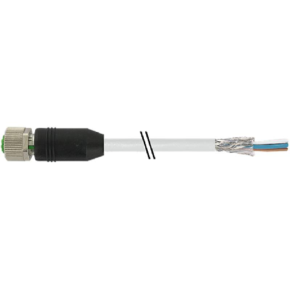 M12A Fem Droit 5p; Câble PUR/PVC Blindé 5x0,34 Gris 40m M12A Fem Droit 5p; Câble PUR/PVC Blindé 5x0,34 Gris 40m-Lire la description
