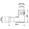 M12A Fem Coudé 5p; Câble PUR Noir 10m Blindé
