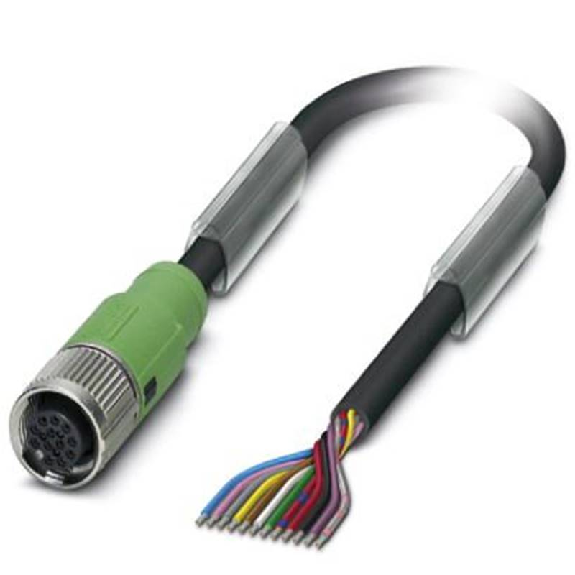 M12A Fem Droit 12p; Câble PVC 12x0,14 Noir 3m-Lire la description