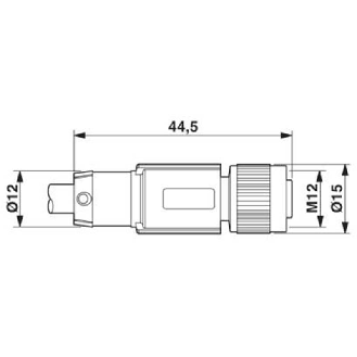 M12A Fem Droit 12p; Câble PVC 12x0,14 Noir 3m-Lire la description
