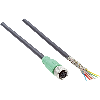 M12A Fem Droit 8p; Câble Blindé 8x0.25 10m (RS-232, RS-422)