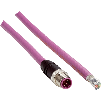 M12B Mâle Droit 5p; Câble PUR 2 fils Cpc 5m Profibus DP-Lire la description