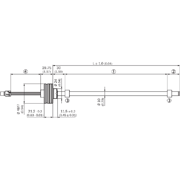 Codeur linéaire pour vérin 0-500 mm-Lire la description