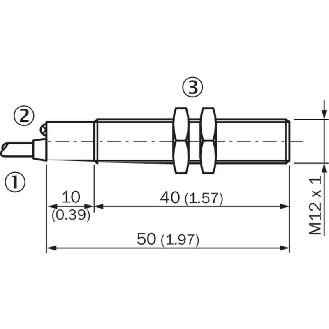 DPM M12 PNP NO P90mm lg50(40)mm 10-30VDC / Câble 2m-Lire la description