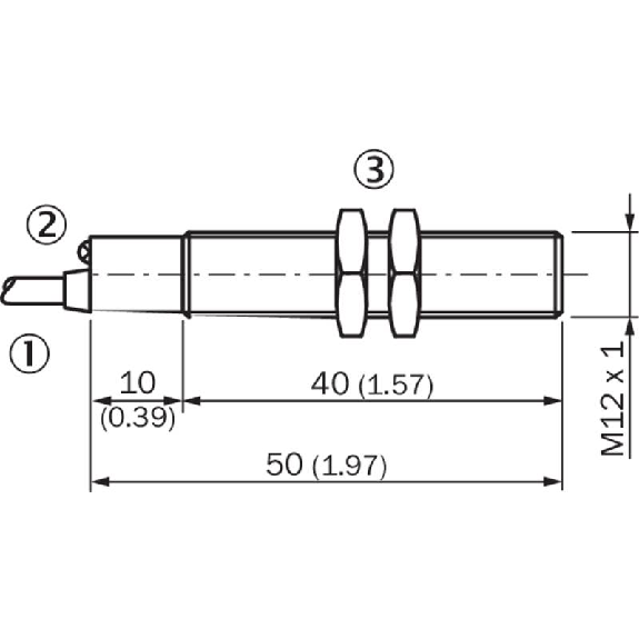 DPM M12 PNP NO P90mm lg50(40)mm 10-30VDC / Câble 2m-Lire la description