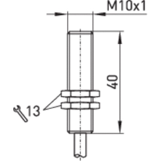 DPM M10 REED NO 250VAC/DC Laiton 40mm / Câble 5m PVC-Lire la description