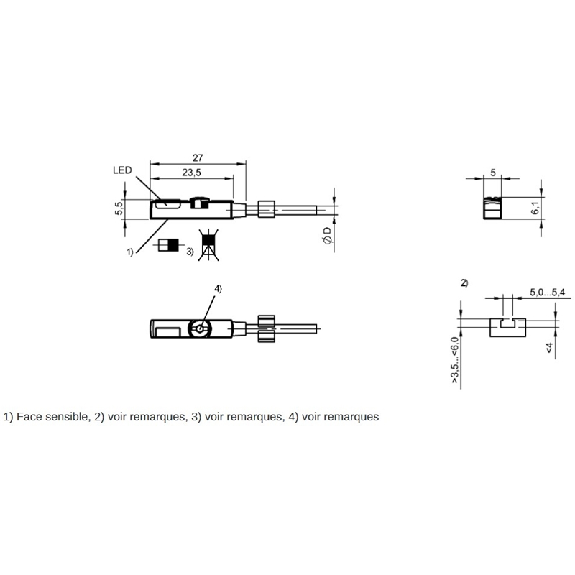 DPM Vérins rainures en T PNP NF lg23.5mm 10-30Vdc / Câble 2m PUR-Lire la description