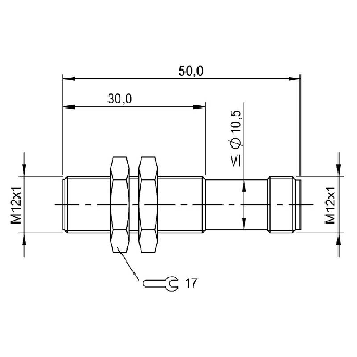 DPM M12 NPN NO lg50(30)mm / M12 4P-Lire la description