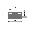 DPM Rect. REED NO/NF 15x32x8mm Plast. 150Vac/dc / Câble 2m PVC