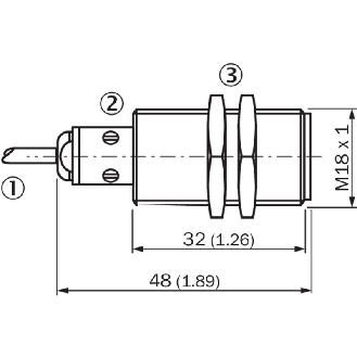 DPM M18 PNP NO P70mm Axial 10-30VDC / Câble 2m PUR-PVC-Lire la description