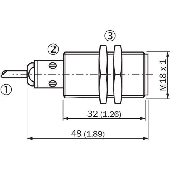 DPM M18 PNP NO P70mm Axial 10-30VDC / Câble 2m PUR-PVC-Lire la description