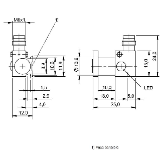DPM Vérins cylindriques PNP NO 25x11.9x26mm 10-30Vdc / M08 3P-Lire la description