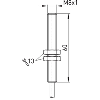 DPM M08 REED 1NO Pmax=39mm noyé lg60mm Laiton / Câble 1m