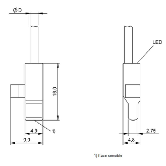 DPM Vérins cylindriques PNP NO 10-30VDC / Câble 5m PUR-Lire la description