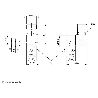 DPM Vérins cylindriques PNP NO 25x11,9x26mm / M12 4P-Lire la description