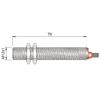 DPM M12 REED NO+NF P10mm noyé 70mm Laiton 500VAC/DC / Câble 2m PVC-Lire la description
