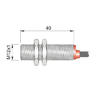 DPM M12 REED NO+NF P17mm noyé 40mm Laiton 150VAC/DC / Câble 2m PVC-Lire la description