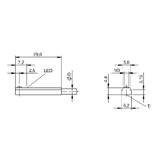 DPM Vérins rainures en T REED 2 fils AC/DC NO 29mm / Câble 3m-Lire la description