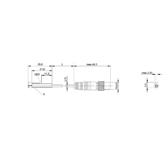 DPM Vérins Divers PNP NO 25.5x3x4.5mm 10-30Vdc / M08 3P+C0.5m PUR-Lire la description