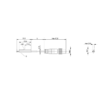 DPM Vérins Divers PNP NO 25.5x3x4.5mm 10-30Vdc / M08 3P+C0.5m PUR-Lire la description