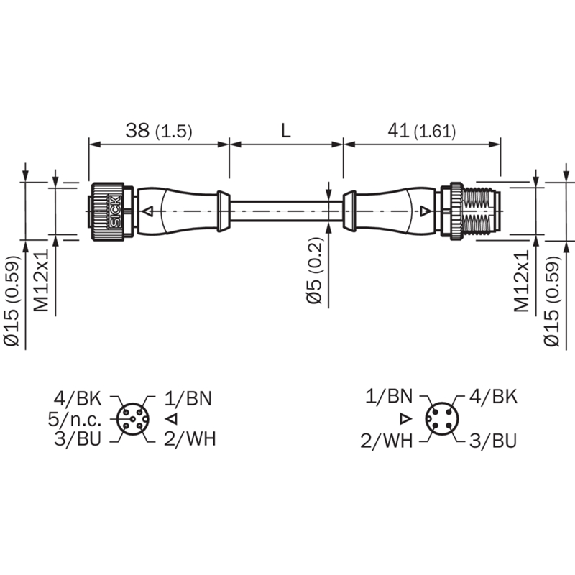 M12A Fem Droit 4p/M12A Mâle Droit 4p; Câble PVC 4x0.34 Gris Cpc 20m M12A Fem Droit 4p/M12A Mâle Droit 4p; Câble PVC 4x0.34 Gris Cpc 20m-Lire la description