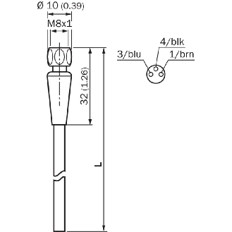 M08A Fem Coudé 3p Inox V4A F&B; Câble PP 3x0.34 Gris 5m-Lire la description