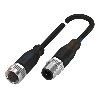 M12A Fem Droit 5p/M12A Mâle Droit 4p; Câble PUR 4x0.34 Noir Cpc 2.5m