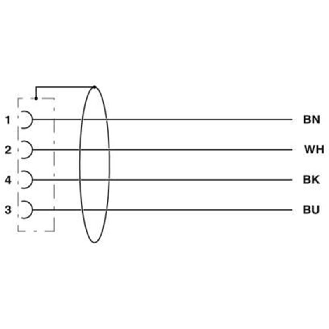 M08A Fem Coudé 4p; Câble PUR Blindé 4x0.25 Gris/Noir 3m-Lire la description