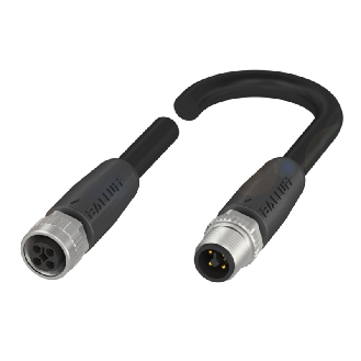 M12T Fem Droit 4p/M12T Mâle Droit 4p; PUR 4x1.5 Noir Cpc 2m-Lire la description