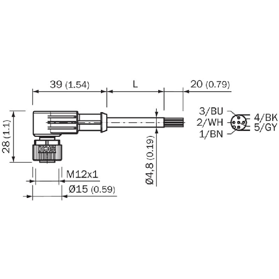 M12A Fem Coudé 5p; Câble PUR 5x0,34 Cpc Noir 2m M12A Fem Coudé 5p; Câble PUR 5x0,34 Cpc Noir 2m-Lire la description