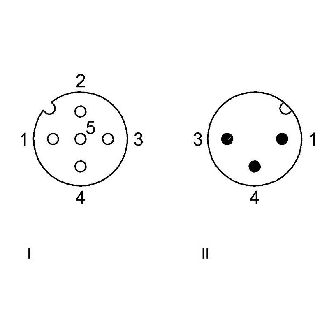 M12A Fem Droit 5p/M12A Mâle Droit 3p; Câble PUR 3x0.34 Noir Cpc 5m-Lire la description