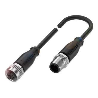 M12A Fem Droit 5p/M12A Mâle Droit 3p; Câble PUR 3x0.34 Noir Cpc 5m-Lire la description