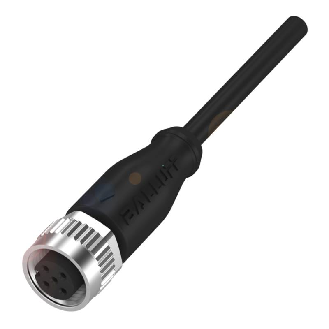 M12A Fem Droit 5p; Câble PUR 5x0.34 Noir Cpc 3m (60V)-Lire la description