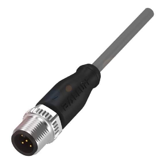 M12A Mâle Droit 5p; Câble PVC 5x0.34 Gris Cpc 15m (60V)-Lire la description