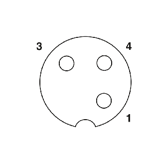 M12A Fem Droit 3p; Câble PUR Gris/Noir 5m-Lire la description