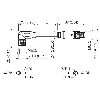 M08A Fem Coudé 3p/M08A Mâle Droit 3p; PUR 3x0.25 Noir Cpc 1,5m